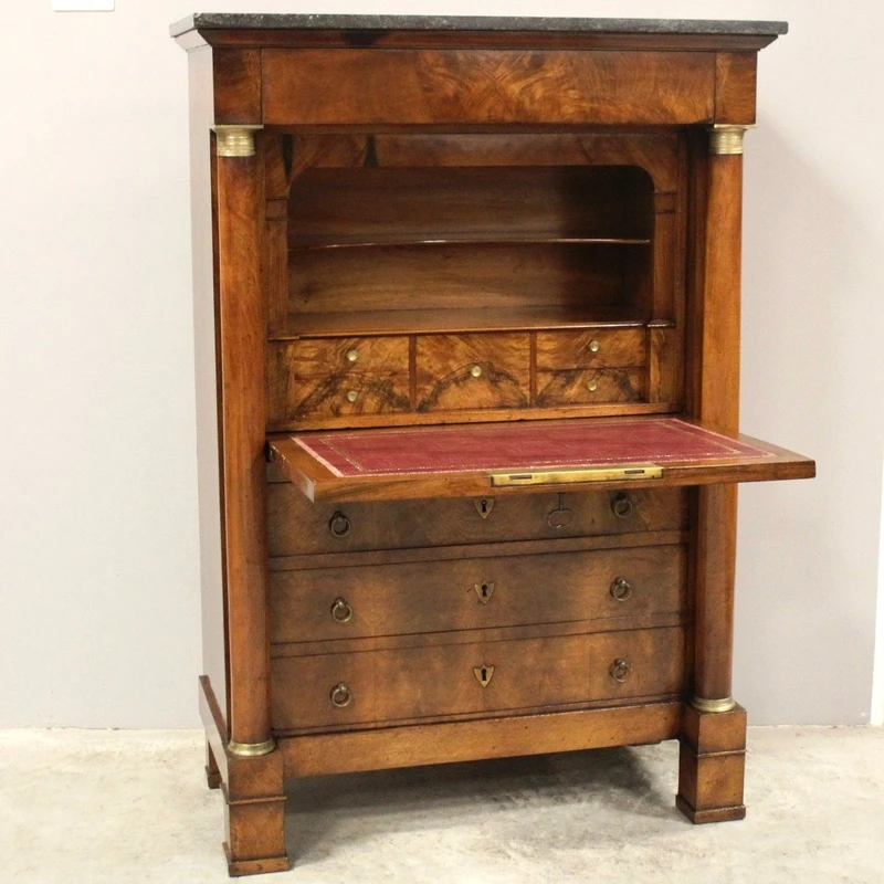 Antico secretaire Impero in noce 19°secolo