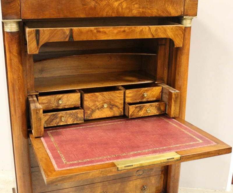 Antico secretaire Impero in noce 19°secolo