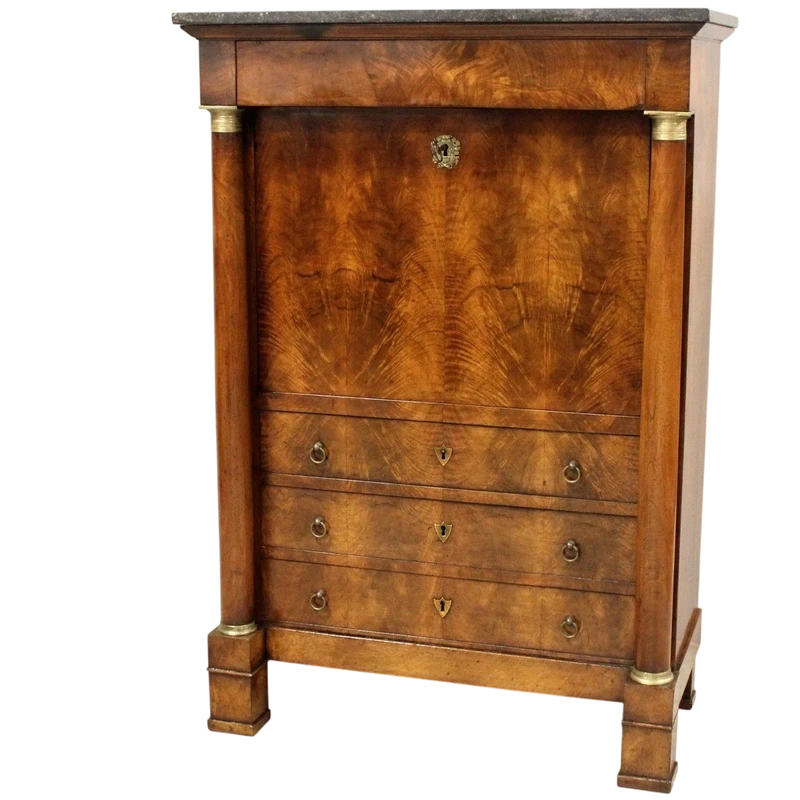 Antico secretaire Impero in noce 19°secolo
