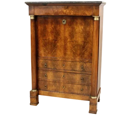 Antique Empire walnut secretaire 19th century