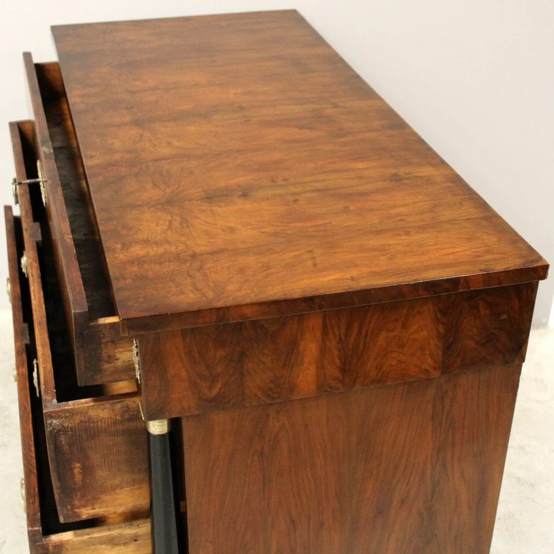 Ancienne commode Empire en noyer 19ème siècle