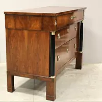 Ancienne commode Empire en noyer 19ème siècle