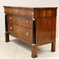 Ancienne commode Empire en noyer 19ème siècle