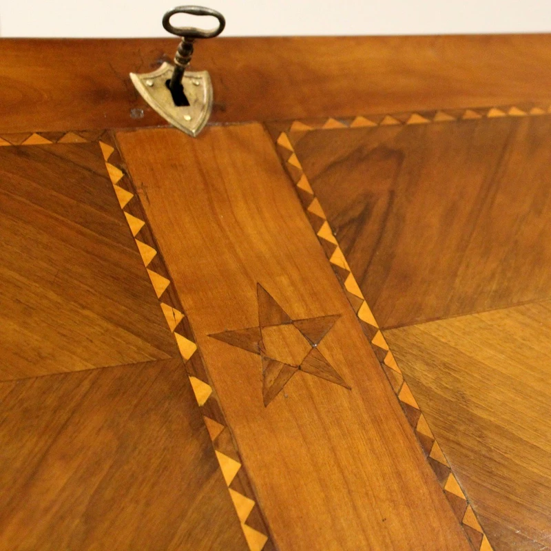 Ancien abattant Louis XVI en merisier marqueté 18ème siècle