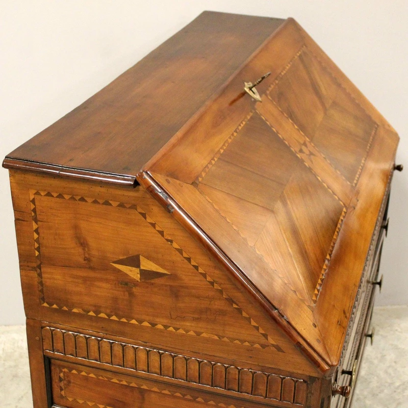 Ancien abattant Louis XVI en merisier marqueté 18ème siècle