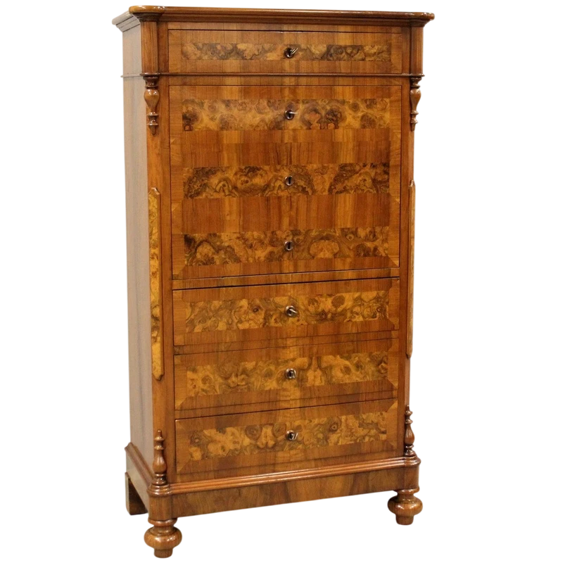 Ancien secrétaire Louis Philippe en noyer 19ème siècle