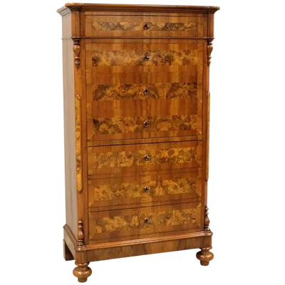 Antique Louis Philippe walnut secretaire 19th century