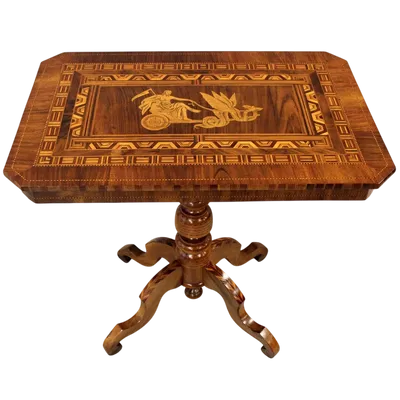 Antique inlaid walnut coffee table 19th century