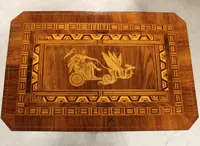 Antico tavolino in noce intarsiato 19°secolo