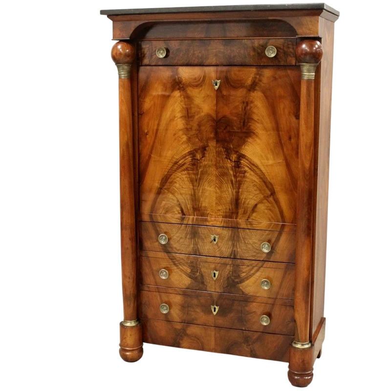 Ancien secrétaire Empire en noyer 19ème siècle