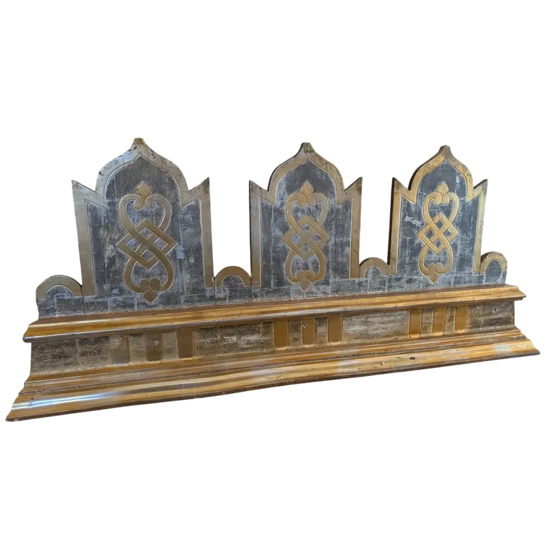 Pair of carved and gilded wooden altar friezes