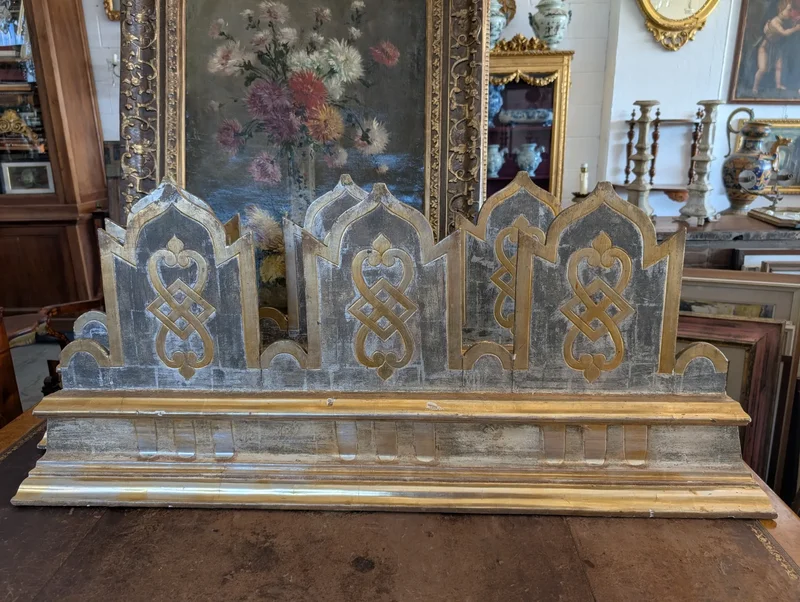 Pair of carved and gilded wooden altar friezes