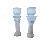 Pair of columns with white marble vase - early 20th century