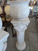 Pair of columns with white marble vase - early 20th century