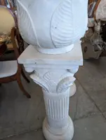 Pair of columns with white marble vase - early 20th century