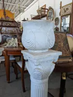 Pair of columns with white marble vase - early 20th century