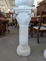 Pair of columns with white marble vase - early 20th century