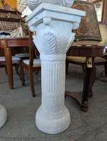 Pair of columns with white marble vase - early 20th century