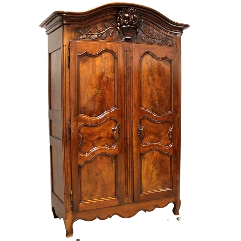 Antico armadio credenza Luigi XV in noce e ciliegio 18°secolo