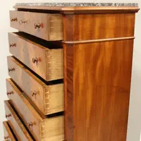 Commode hebdomadaire ancienne du 19e siècle en acajou