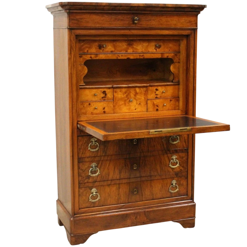Ancien secrétaire Louis Philippe en noyer 19ème siècle