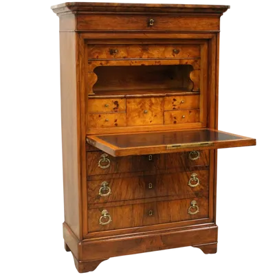Ancien secrétaire Louis Philippe en noyer 19ème siècle