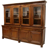Antica biblioteca credenza libreria Impero in noce 19°secolo