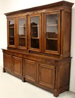 Antica biblioteca credenza libreria Impero in noce 19°secolo