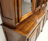 Antica biblioteca credenza libreria Impero in noce 19°secolo