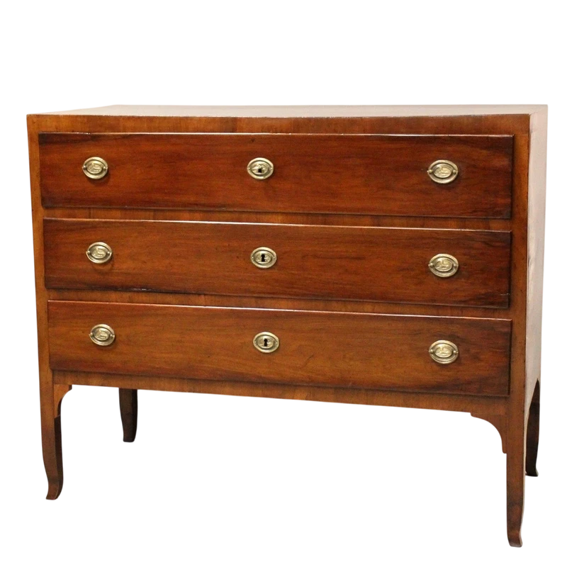 Ancienne commode Direttorio en noyer du XVIIIe siècle