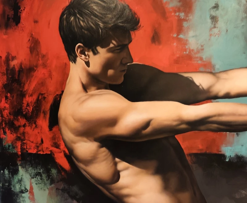 Huile sur toile énergie de l'homme et de la femme peinture réaliste