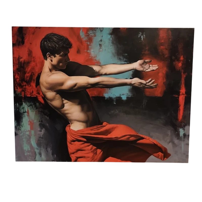 Huile sur toile énergie de l'homme et de la femme peinture réaliste