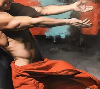 Huile sur toile énergie de l'homme et de la femme peinture réaliste