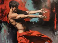 Huile sur toile énergie de l'homme et de la femme peinture réaliste