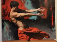 Huile sur toile énergie de l'homme et de la femme peinture réaliste