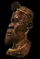Scultura dell'800 testa di uomo africano con dettagli dorati
