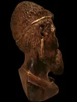 Scultura dell'800 testa di uomo africano con dettagli dorati