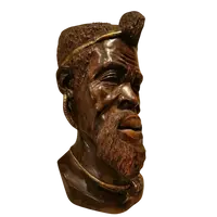 Scultura dell'800 testa di uomo africano con dettagli dorati