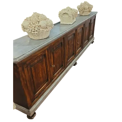 Credenza a 6 porte in legno di pino massello fine 800