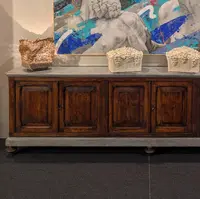 Buffet à 6 portes en pin massif fin 19ème siècle