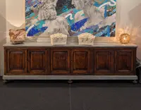 Buffet à 6 portes en pin massif fin 19ème siècle