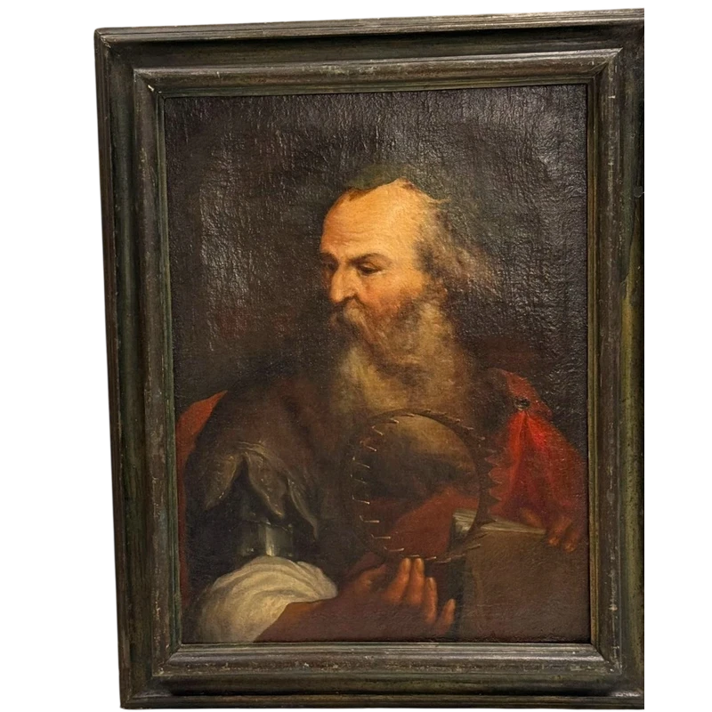 Olio su tela del 600 Archimede da Siracusa ambito Luca Giordano 1634-1705