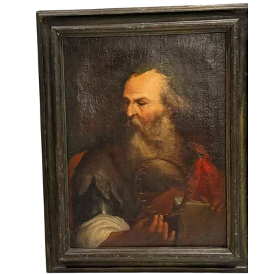 Olio su tela del 600 Archimede da Siracusa ambito Luca Giordano 1634-1705