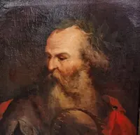 Olio su tela del 600 Archimede da Siracusa ambito Luca Giordano 1634-1705