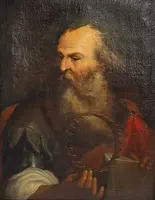 Olio su tela del 600 Archimede da Siracusa ambito Luca Giordano 1634-1705