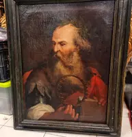 Olio su tela del 600 Archimede da Siracusa ambito Luca Giordano 1634-1705