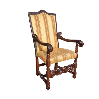 Poltrona originale del 600 noce intagliato a mano