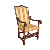 Original fauteuil en noyer sculpté à la main du 17e siècle