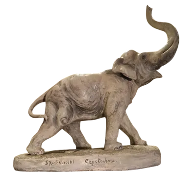 Elefante anni 40 Art Decò in terracotta e gesso