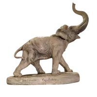 Elefante anni 40 Art Decò in terracotta e gesso